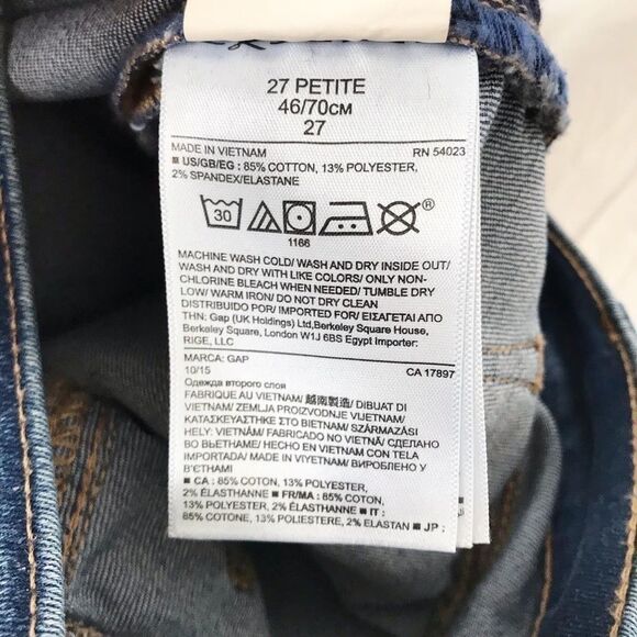 Gap 1969 mid rise indigo true skinny jeans 27P - Picture 7 of 8